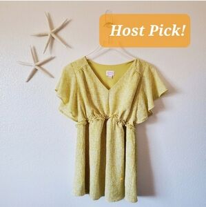 HP! Isabel Maternity Shirt Floral Size Medium Yellow